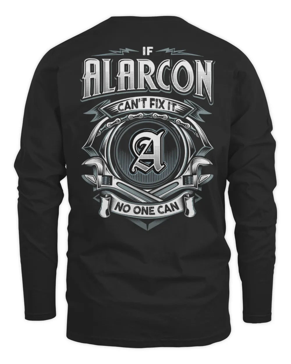 ALARCON AP81-K4-626 - Personalized Ahmed Quote Apparel “If Ahmed Can't Fix It, No One Can” - Men's Long Sleeved T-Shirt - Black