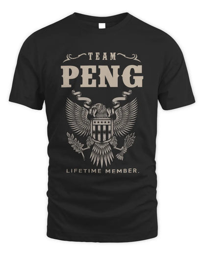 PENG TP06-K82 – Personalized Classic Style Apparel “Team NAME Lifetime Member” - Unisex Standard T-Shirt - Black