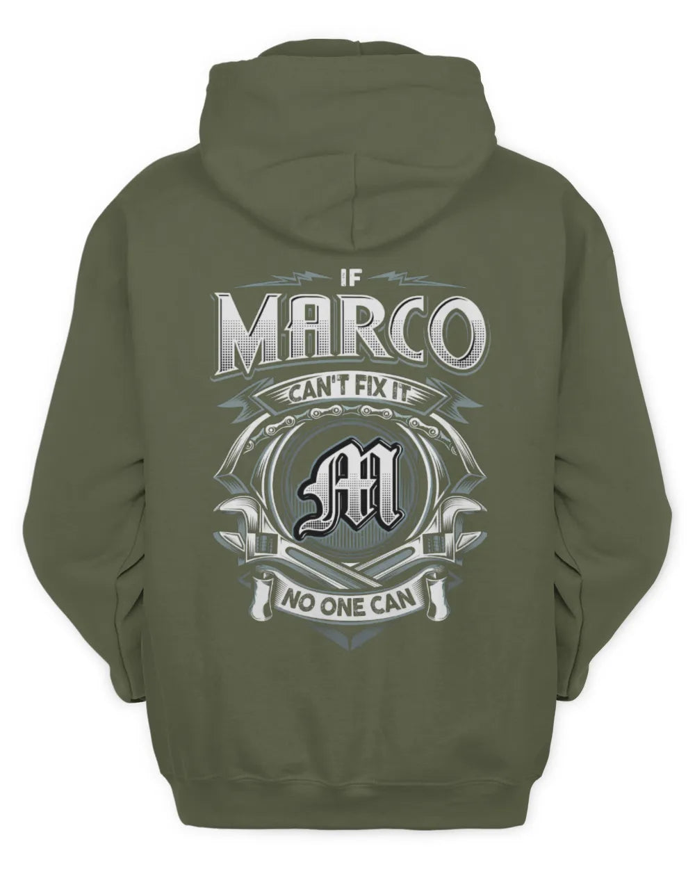 MARCO AP81-K4-626 - Personalized Ahmed Quote Apparel “If Ahmed Can't Fix It, No One Can” - Unisex Hoodie - Military Green