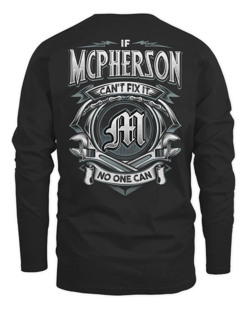 MCPHERSON AP81-K4-626 - Personalized Ahmed Quote Apparel “If Ahmed Can't Fix It, No One Can” - Men's Long Sleeved T-Shirt - Black