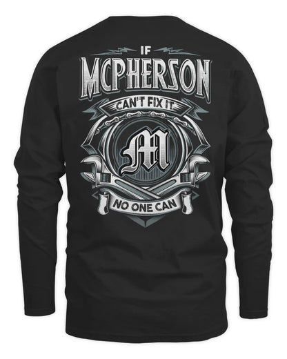 MCPHERSON AP81-K4-626 - Personalized Ahmed Quote Apparel “If Ahmed Can't Fix It, No One Can” - Men's Long Sleeved T-Shirt - Black