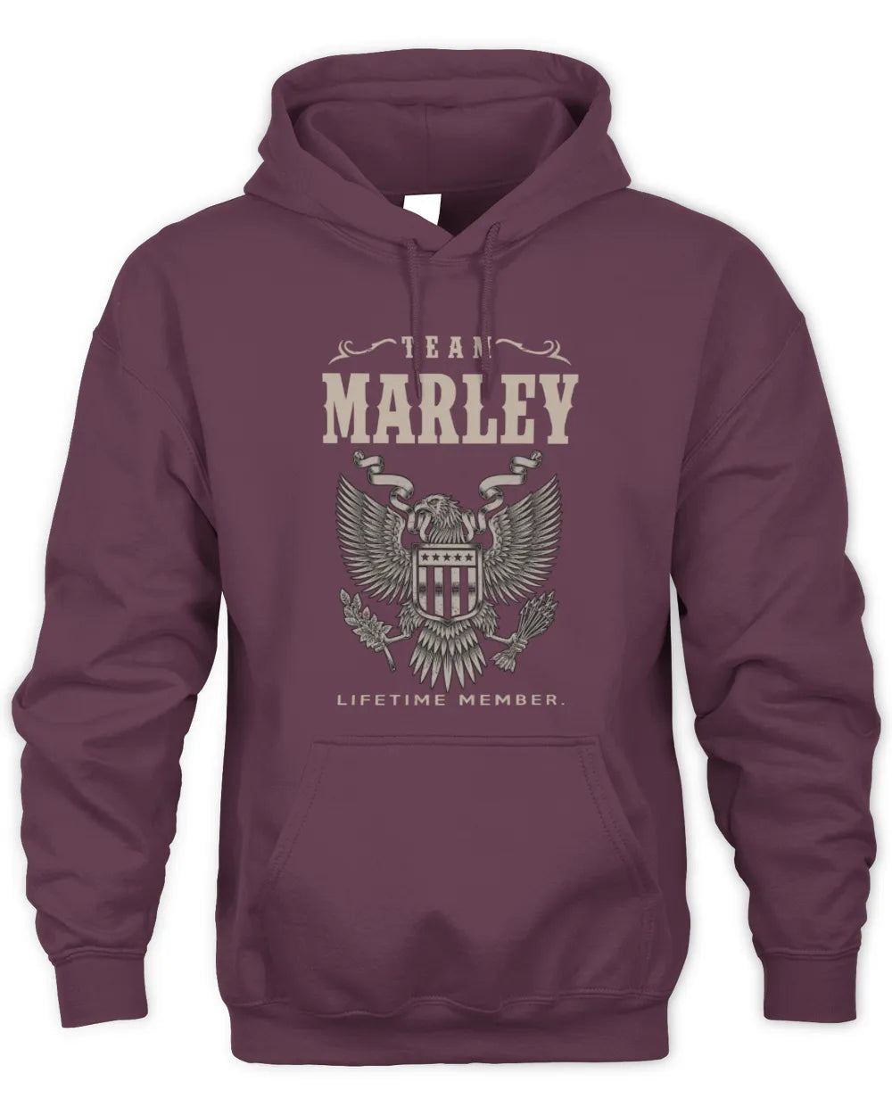 MARLEY TP06-K82 – Personalized Classic Style Apparel “Team NAME Lifetime Member” - Unisex Hoodie - Maroon
