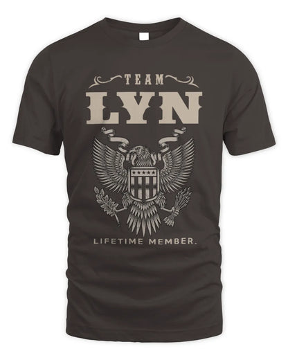 LYN TP06-K82 – Personalized Classic Style Apparel “Team NAME Lifetime Member” - Unisex Standard T-Shirt - Dark Chocolate