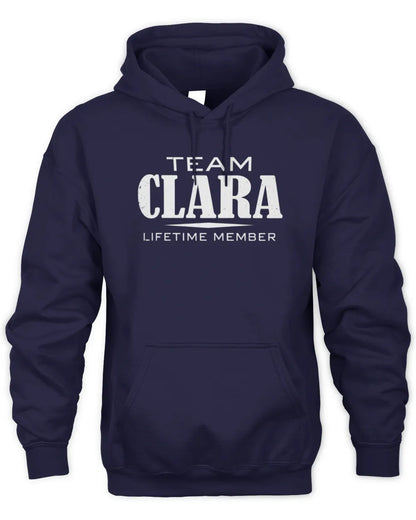 CLARA BL62-K4-128 - Personalized “Team NAME Lifetime Member” - Unisex Hoodie - Navy