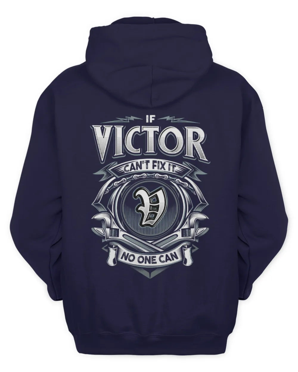 VICTOR AP81-K4-626 - Personalized Ahmed Quote Apparel “If Ahmed Can't Fix It, No One Can” - Unisex Hoodie - Navy