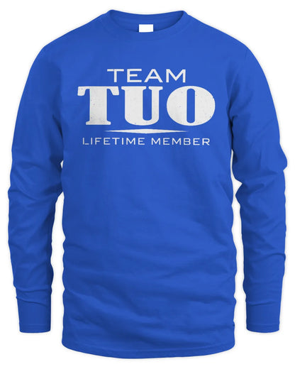 TUO BL62-K4-128 - Personalized “Team NAME Lifetime Member” - Men's Long Sleeved T-Shirt - Royal