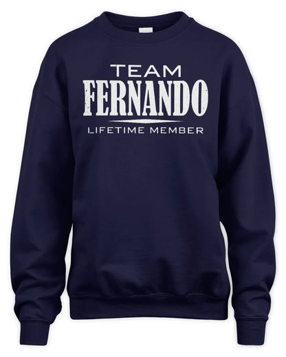 FERNANDO BL62-K4-128 - Personalized “Team NAME Lifetime Member” - Unisex Sweatshirt - Navy