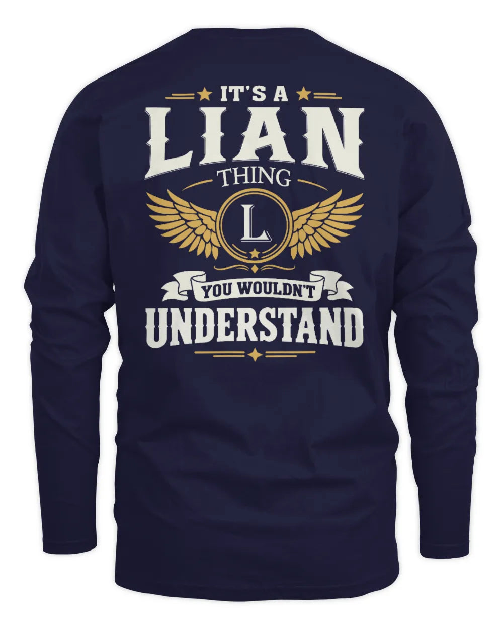 LIAN KT06-M008 It’s a [NAME] Thing – You Wouldn’t Understand | Personalized Vintage T-Shirt - Men's Long Sleeved T-Shirt - Navy
