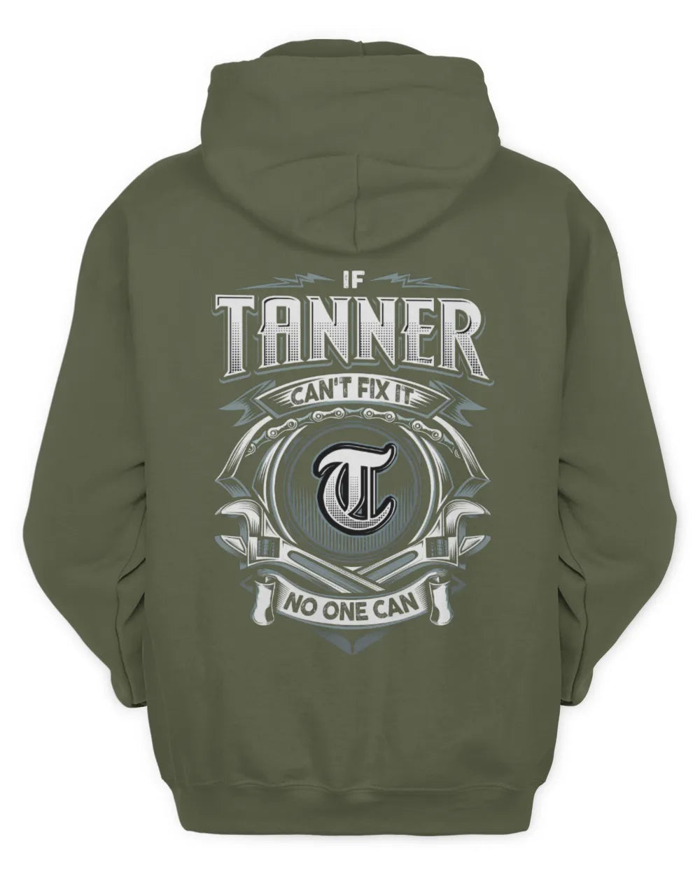 TANNER AP81-K4-626 - Personalized Ahmed Quote Apparel “If Ahmed Can't Fix It, No One Can” - Unisex Hoodie - Military Green