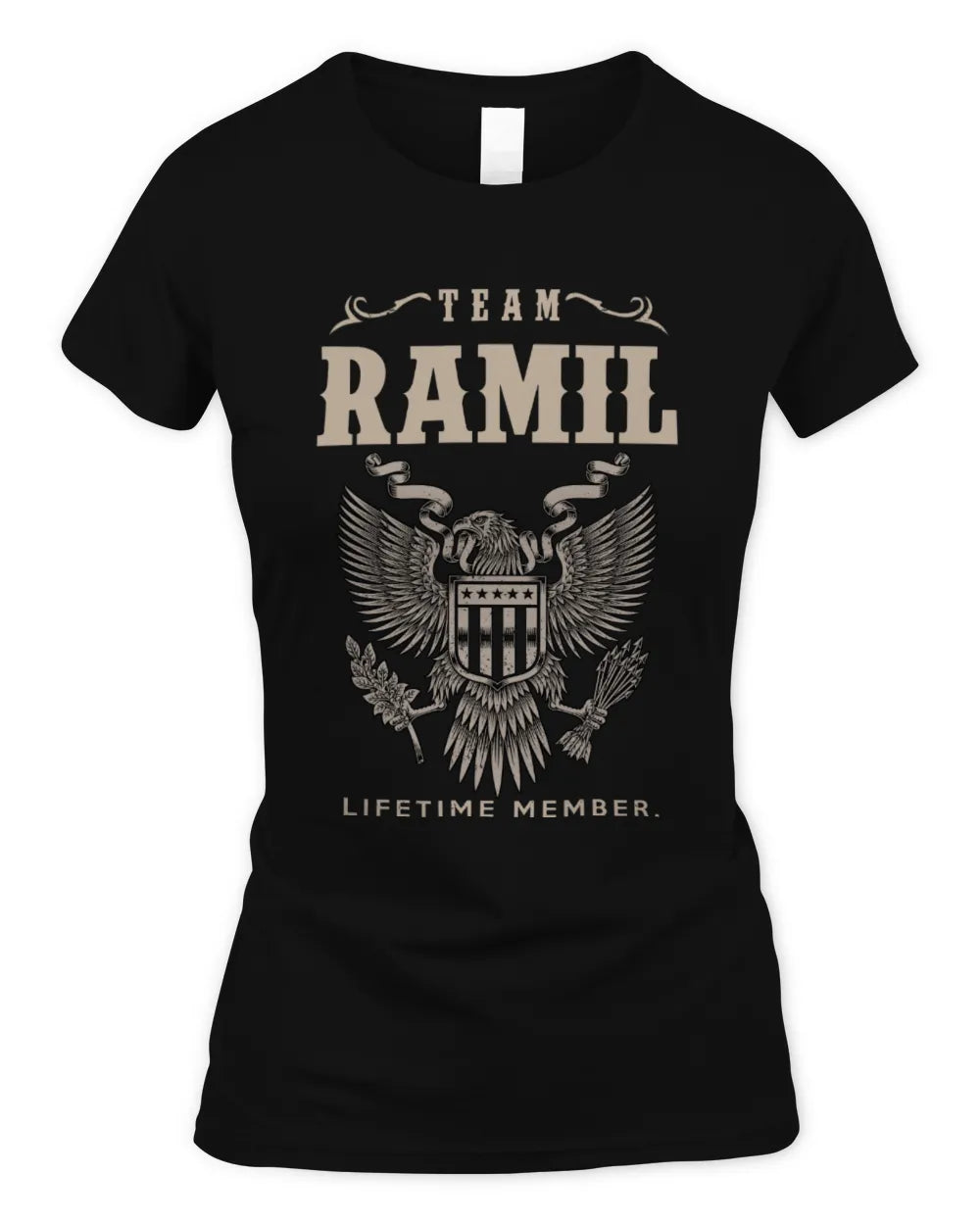 RAMIL TP06-K82 – Personalized Classic Style Apparel “Team NAME Lifetime Member” - Women's Standard T-Shirt - Black