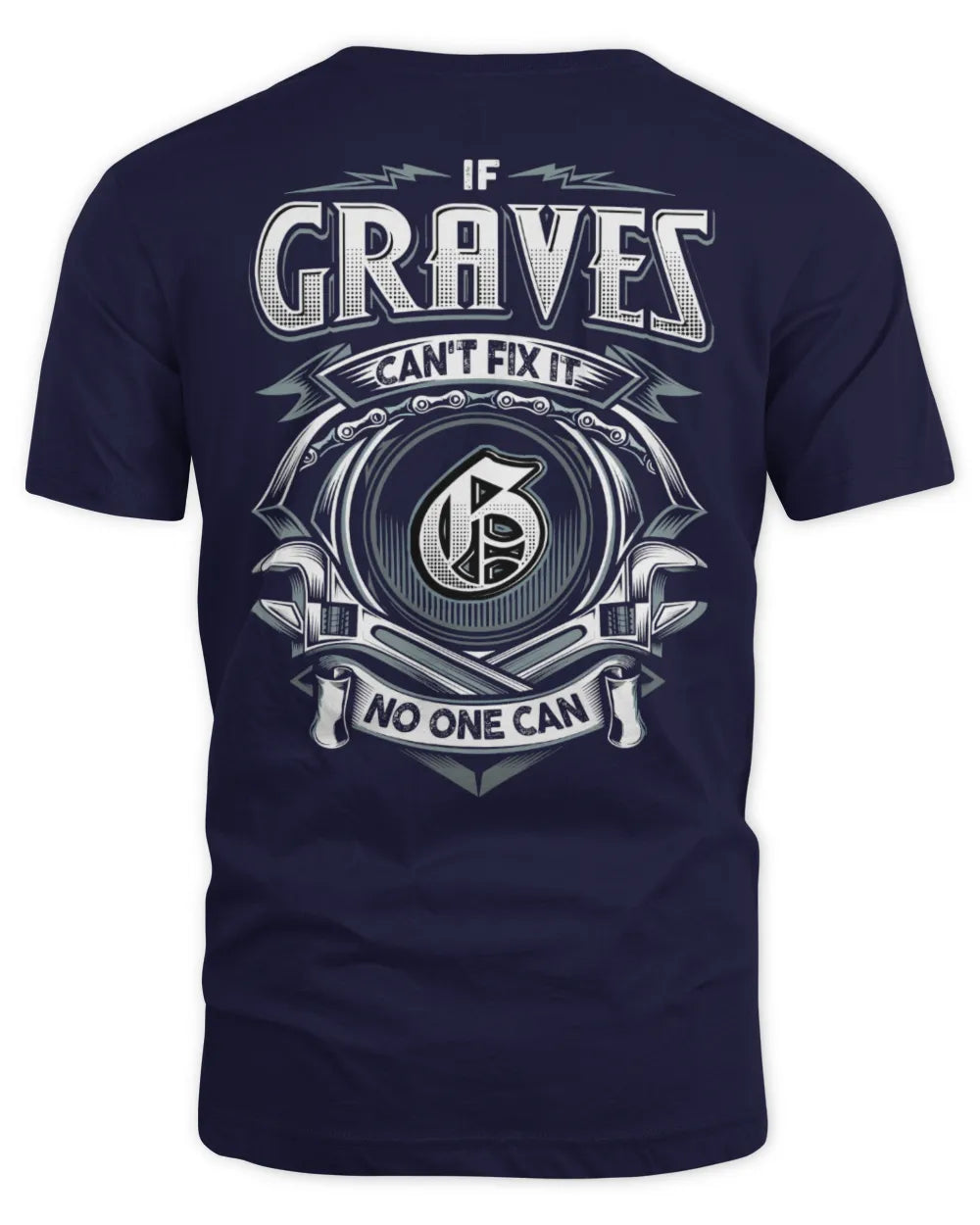 GRAVES AP81-K4-626 - Personalized Ahmed Quote Apparel “If Ahmed Can't Fix It, No One Can” - Unisex Standard T-Shirt - Navy