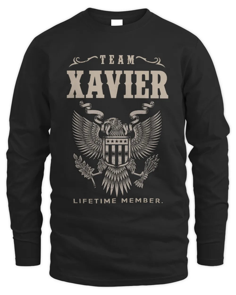 XAVIER TP06-K82 – Personalized Classic Style Apparel “Team NAME Lifetime Member” - Men's Long Sleeved T-Shirt - Black
