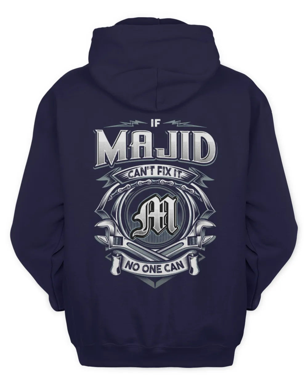 MAJID AP81-K4-626 - Personalized Ahmed Quote Apparel “If Ahmed Can't Fix It, No One Can” - Unisex Hoodie - Navy