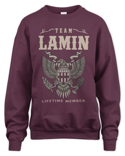 LAMIN TP06-K82 – Personalized Classic Style Apparel “Team NAME Lifetime Member” - Unisex Sweatshirt - Maroon
