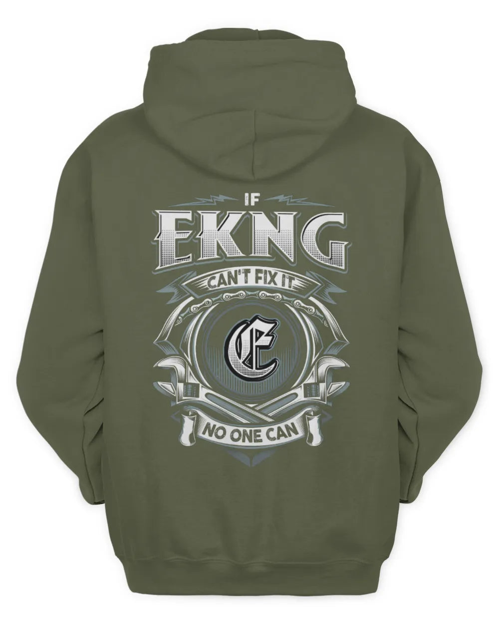 EKNG AP81-K4-626 - Personalized Ahmed Quote Apparel “If Ahmed Can't Fix It, No One Can” - Unisex Hoodie - Military Green