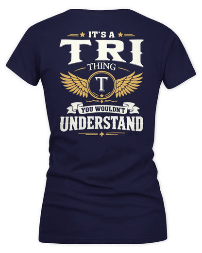 TRI KT06-M008 It’s a [NAME] Thing – You Wouldn’t Understand | Personalized Vintage T-Shirt - Women's V-Neck T-Shirt - Navy