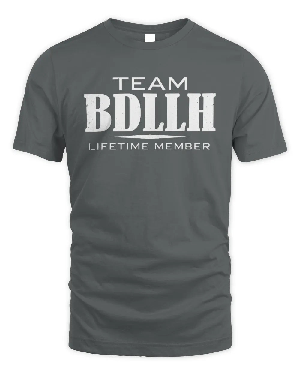 BDLLH BL62-K4-128 - Personalized “Team NAME Lifetime Member” - Unisex Standard T-Shirt - Charcoal