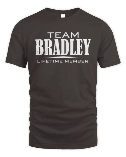 BRADLEY BL62-K4-128 - Personalized “Team NAME Lifetime Member” - Unisex Standard T-Shirt - Dark Chocolate