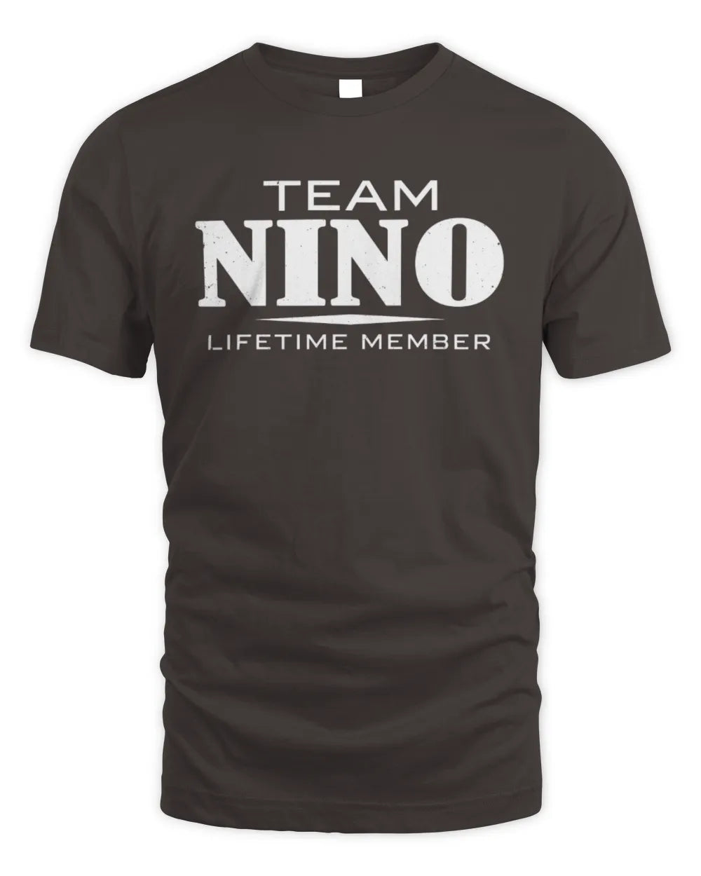NINO BL62-K4-128 - Personalized “Team NAME Lifetime Member” - Unisex Standard T-Shirt - Dark Chocolate