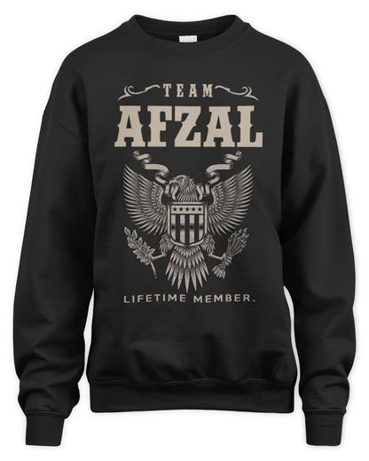AFZAL TP06-K82 – Personalized Classic Style Apparel “Team NAME Lifetime Member” - Unisex Sweatshirt - Black