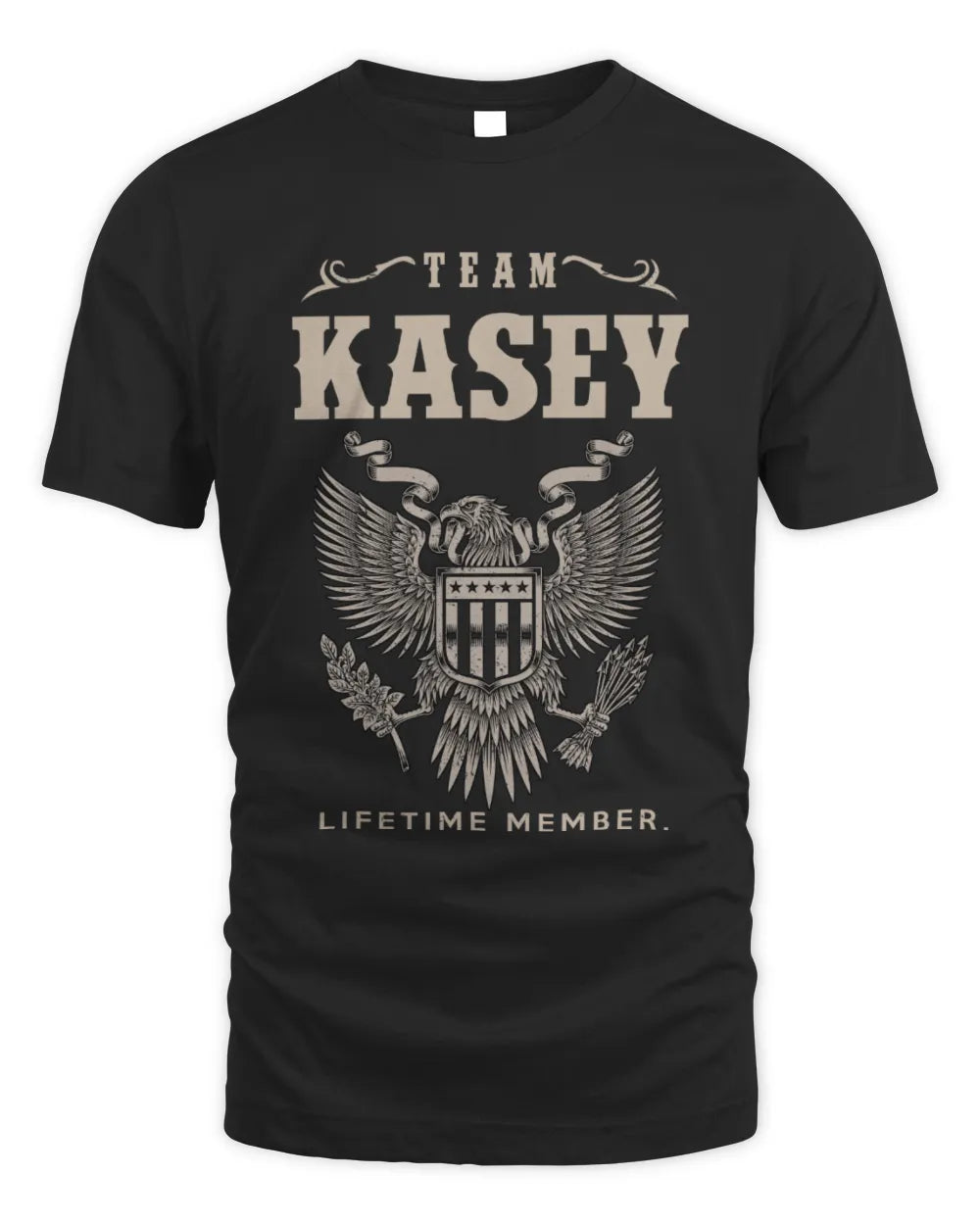 KASEY TP06-K82 – Personalized Classic Style Apparel “Team NAME Lifetime Member” - Unisex Standard T-Shirt - Black