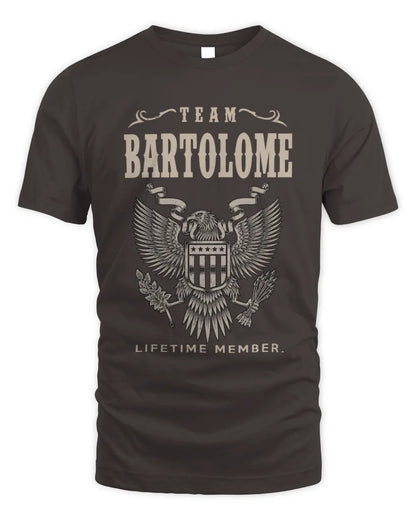 BARTOLOME TP06-K82 – Personalized Classic Style Apparel “Team NAME Lifetime Member” - Unisex Standard T-Shirt - Dark Chocolate