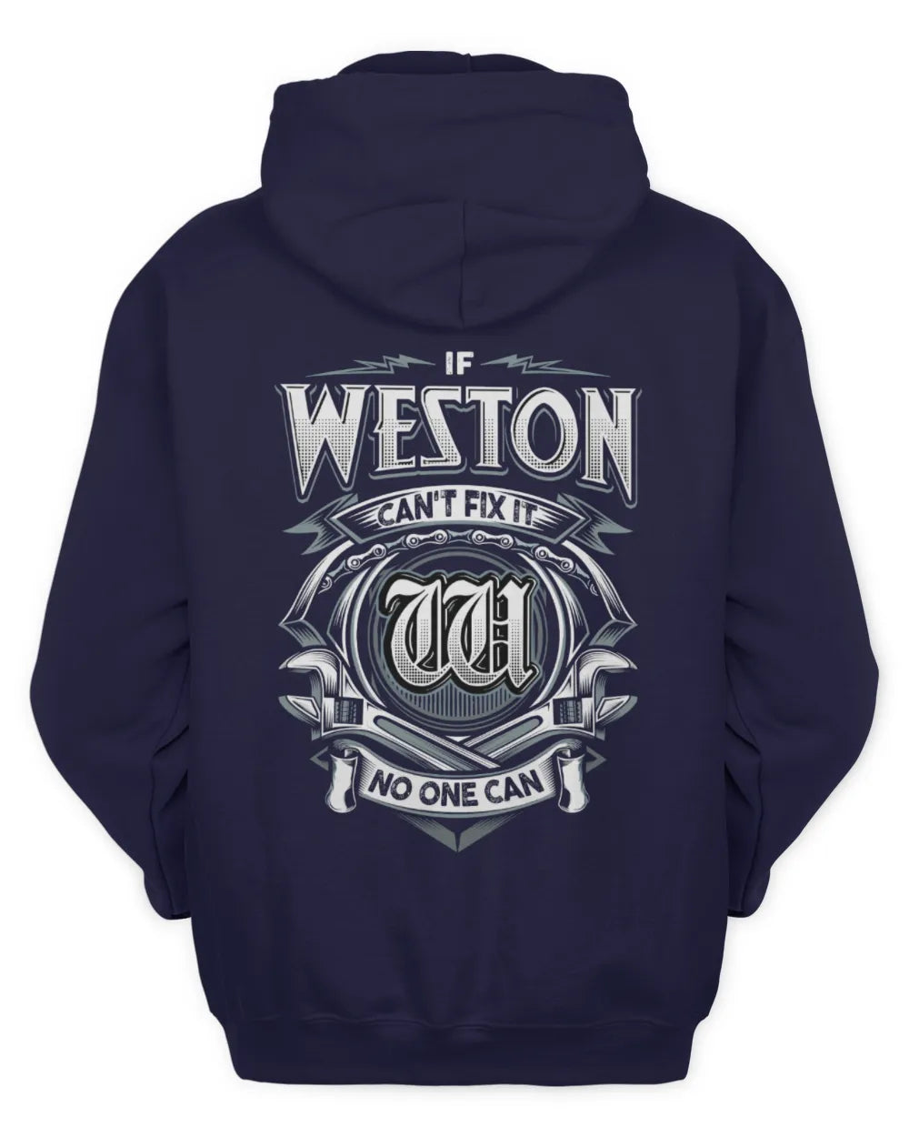 WESTON AP81-K4-626 - Personalized Ahmed Quote Apparel “If Ahmed Can't Fix It, No One Can” - Unisex Hoodie - Navy