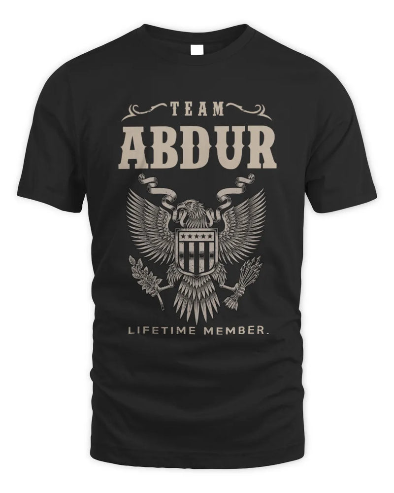 ABDUR TP06-K82 – Personalized Classic Style Apparel “Team NAME Lifetime Member” - Unisex Standard T-Shirt - Black