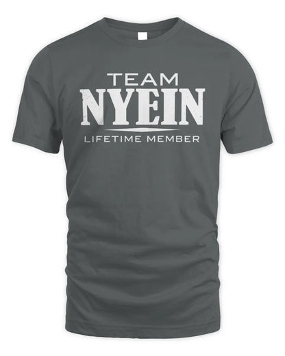 NYEIN BL62-K4-128 - Personalized “Team NAME Lifetime Member” - Unisex Standard T-Shirt - Charcoal