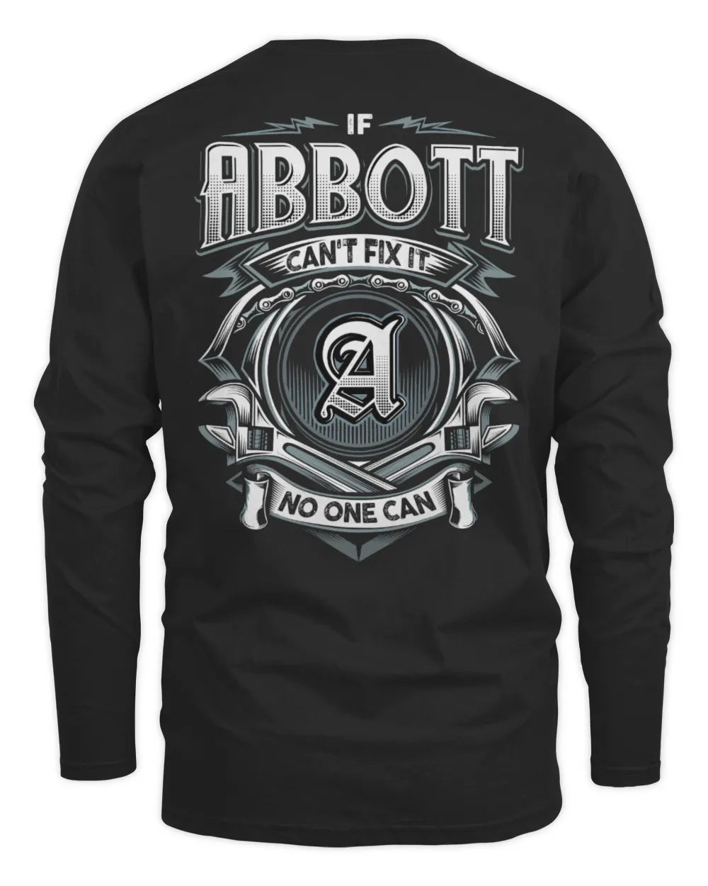 ABBOTT AP81-K4-626 - Personalized Ahmed Quote Apparel “If Ahmed Can't Fix It, No One Can” - Men's Long Sleeved T-Shirt - Black