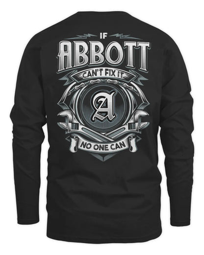 ABBOTT AP81-K4-626 - Personalized Ahmed Quote Apparel “If Ahmed Can't Fix It, No One Can” - Men's Long Sleeved T-Shirt - Black