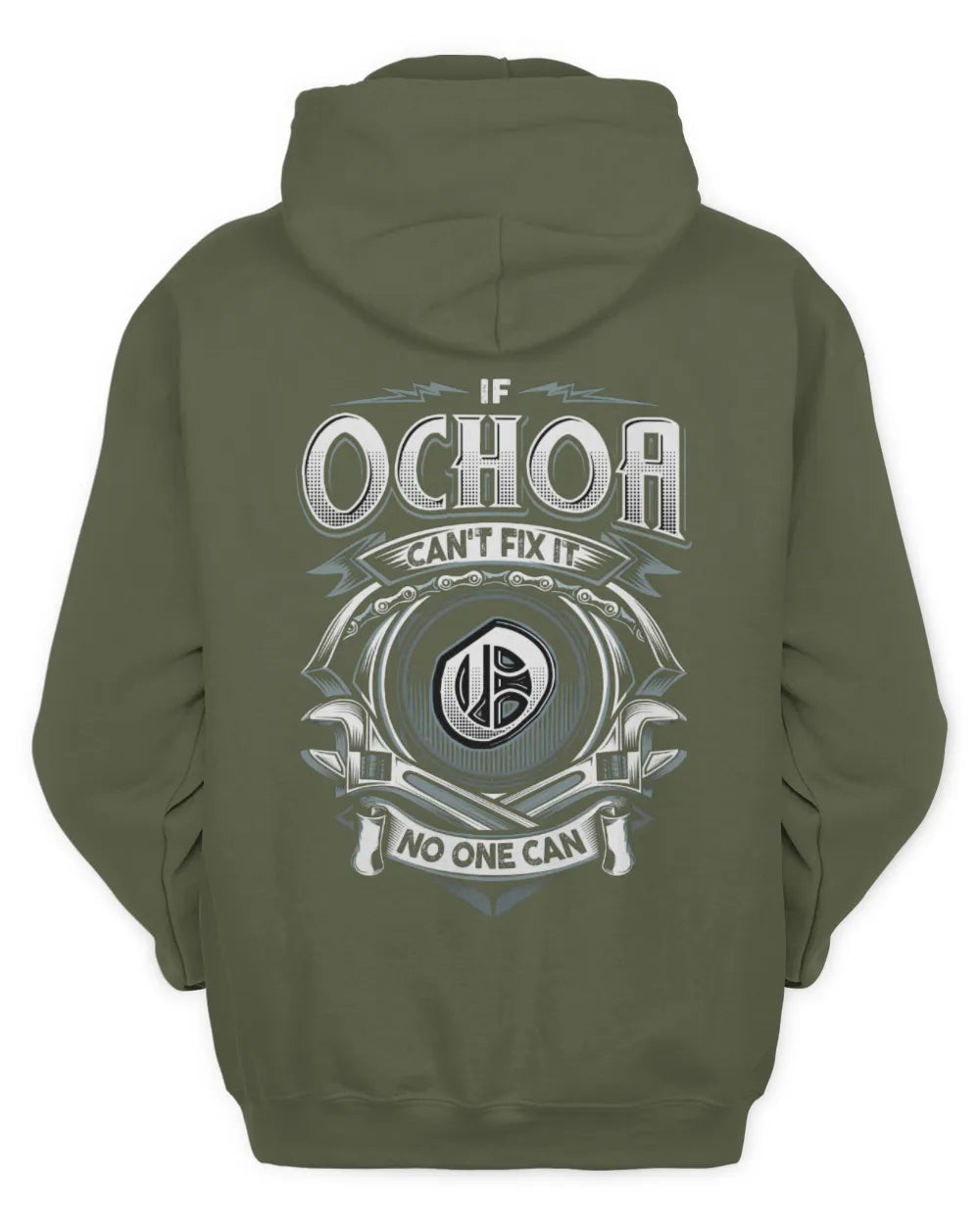 OCHOA AP81-K4-626 - Personalized Ahmed Quote Apparel “If Ahmed Can't Fix It, No One Can” - Unisex Hoodie - Military Green