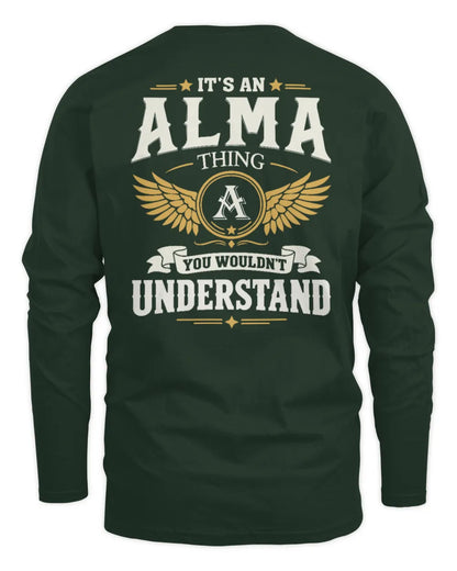 ALMA KT06-M008 It’s a [NAME] Thing – You Wouldn’t Understand | Personalized Vintage T-Shirt - Men's Long Sleeved T-Shirt - Forest Green