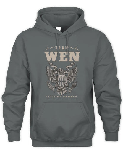 WEN TP06-K82 – Personalized Classic Style Apparel “Team NAME Lifetime Member” - Unisex Hoodie - Charcoal