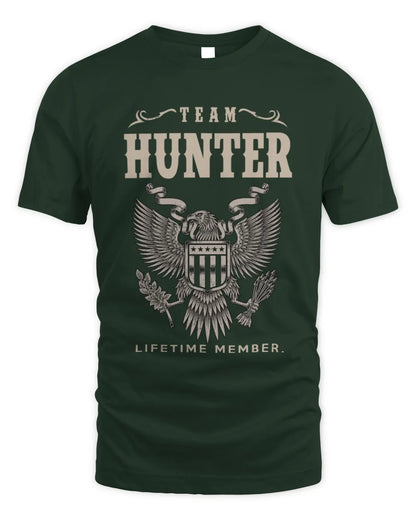 HUNTER TP06-K82 – Personalized Classic Style Apparel “Team NAME Lifetime Member” - Unisex Standard T-Shirt - Forest Green