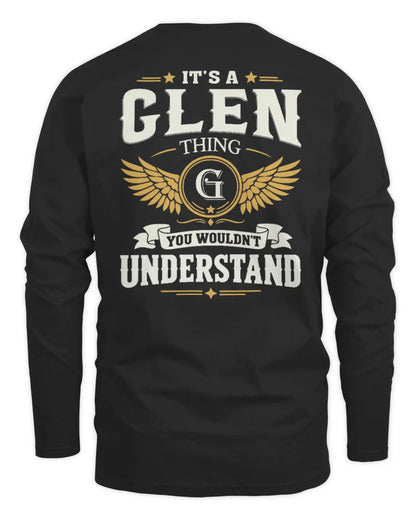 GLEN KT06-M008 It’s a [NAME] Thing – You Wouldn’t Understand | Personalized Vintage T-Shirt - Men's Long Sleeved T-Shirt - Black