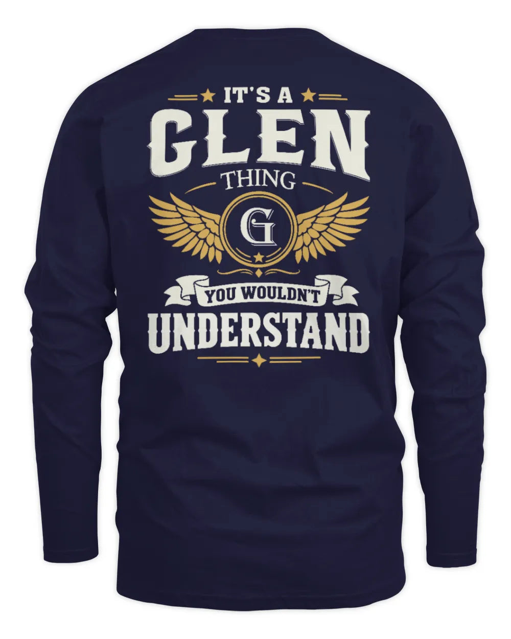GLEN KT06-M008 It’s a [NAME] Thing – You Wouldn’t Understand | Personalized Vintage T-Shirt - Men's Long Sleeved T-Shirt - Navy