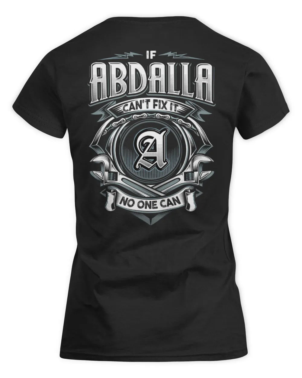 ABDALLA AP81-K4-626 - Personalized Ahmed Quote Apparel “If Ahmed Can't Fix It, No One Can” - Women's Standard T-Shirt - Black