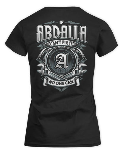 ABDALLA AP81-K4-626 - Personalized Ahmed Quote Apparel “If Ahmed Can't Fix It, No One Can” - Women's Standard T-Shirt - Black