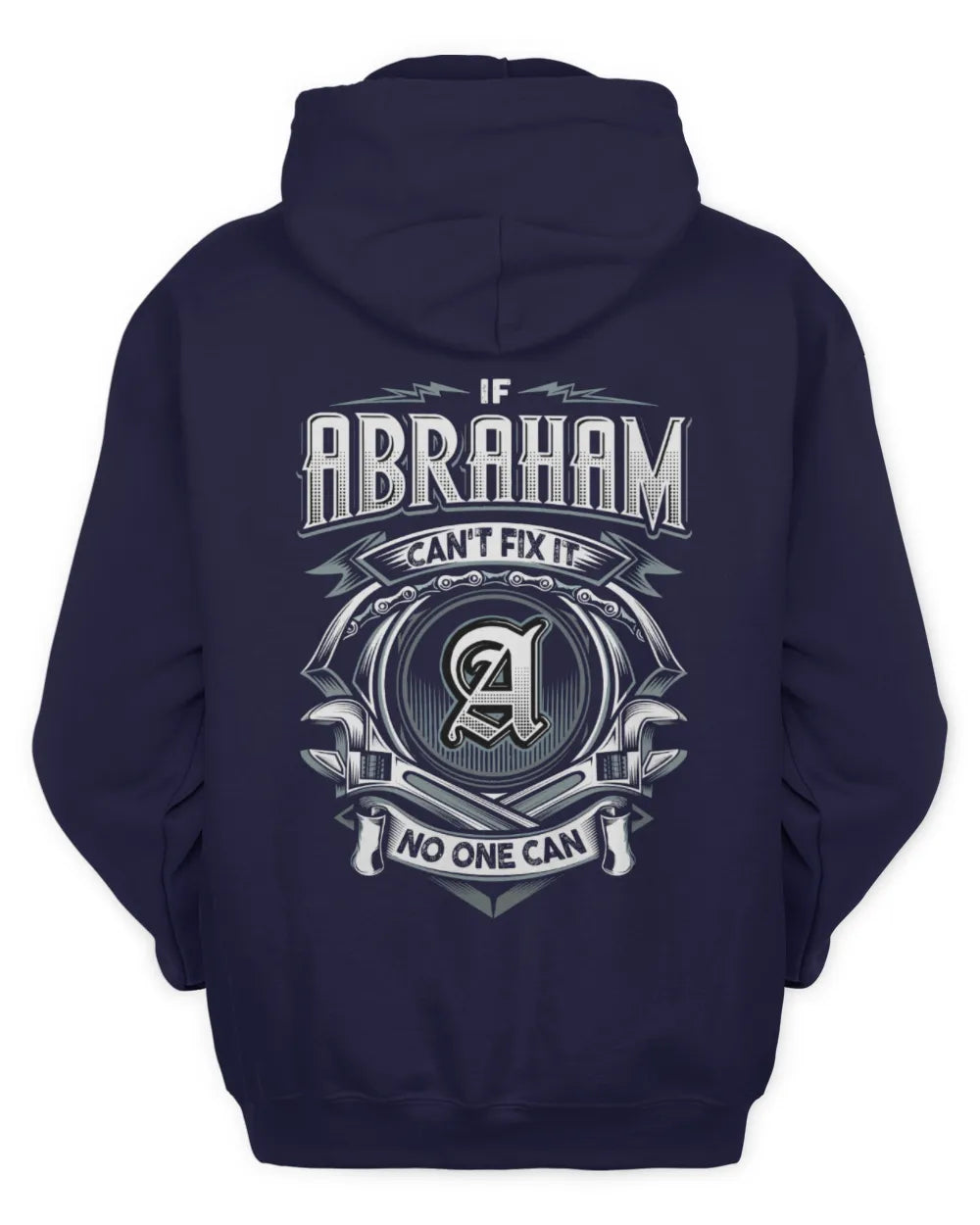 ABRAHAM AP81-K4-626 - Personalized Ahmed Quote Apparel “If Ahmed Can't Fix It, No One Can” - Unisex Hoodie - Navy
