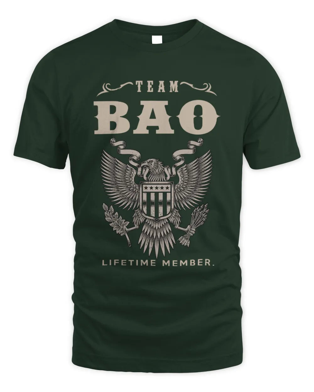 BAO TP06-K82 – Personalized Classic Style Apparel “Team NAME Lifetime Member” - Unisex Standard T-Shirt - Forest Green
