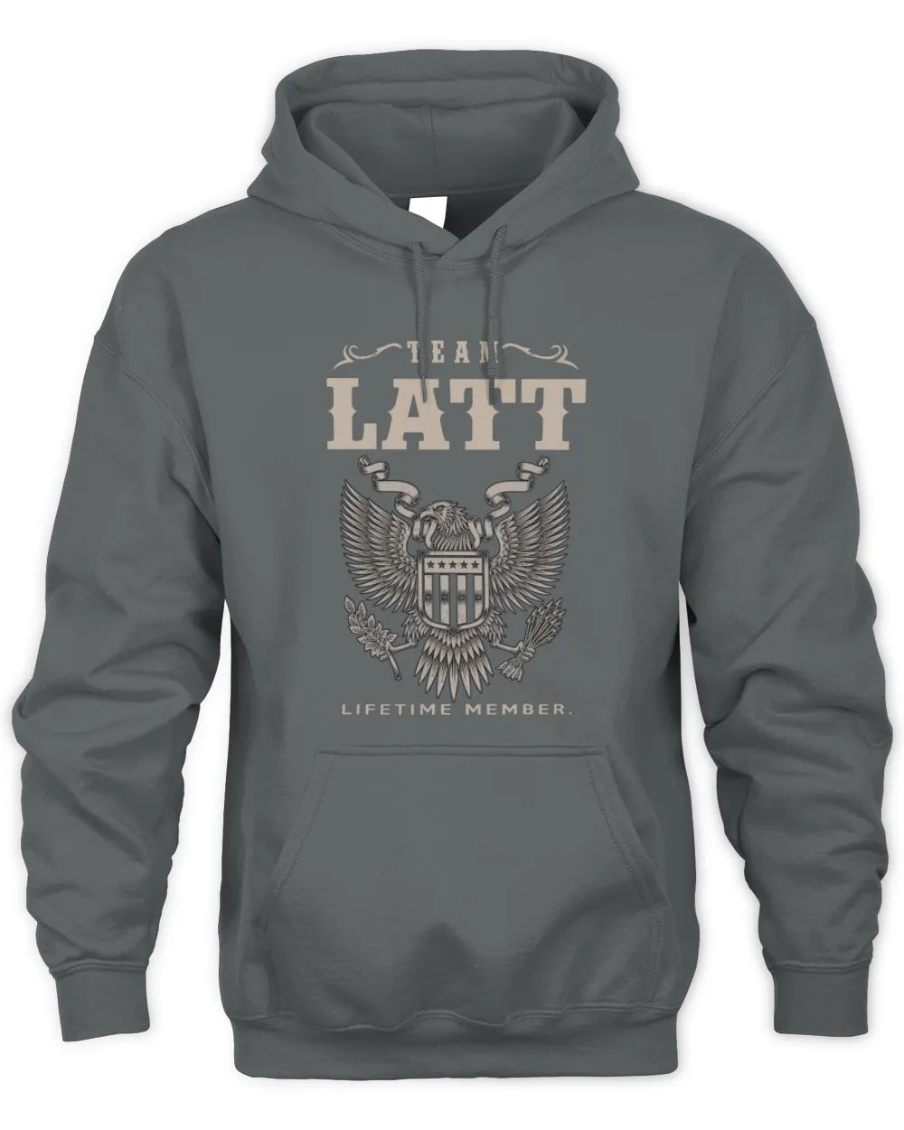 LATT TP06-K82 – Personalized Classic Style Apparel “Team NAME Lifetime Member” - Unisex Hoodie - Charcoal