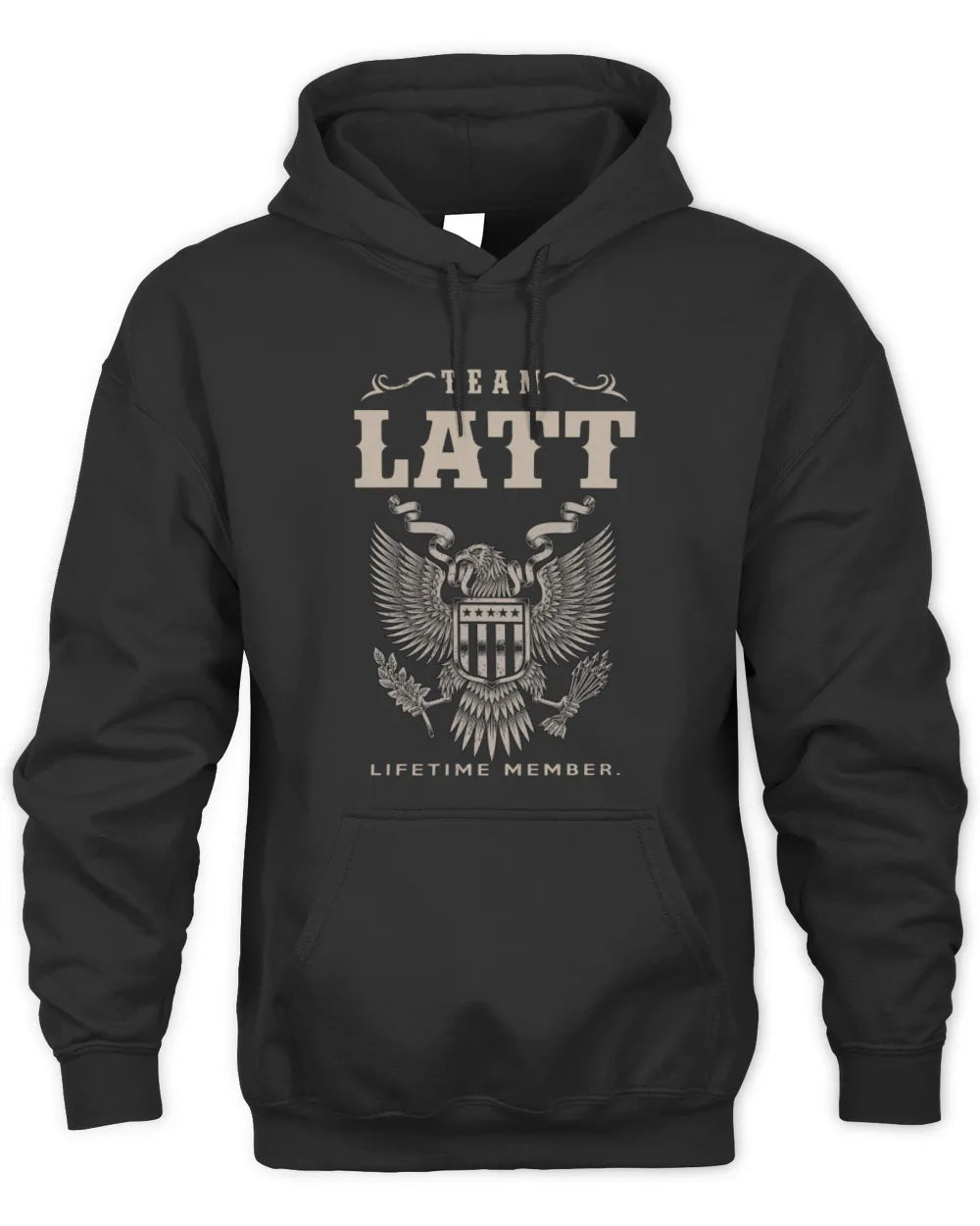 LATT TP06-K82 – Personalized Classic Style Apparel “Team NAME Lifetime Member” - Unisex Hoodie - Black