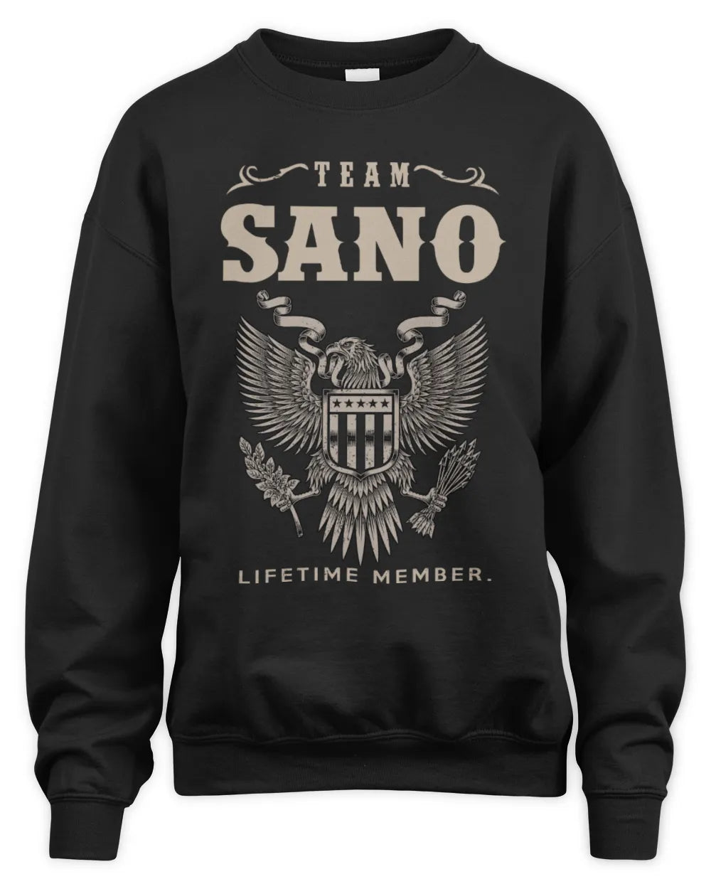 SANO TP06-K82 – Personalized Classic Style Apparel “Team NAME Lifetime Member” - Unisex Sweatshirt - Black