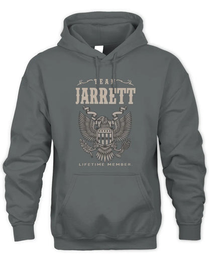 JARRETT TP06-K82 – Personalized Classic Style Apparel “Team NAME Lifetime Member” - Unisex Hoodie - Charcoal
