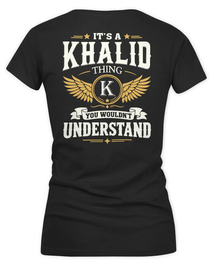 KHALID KT06-M008 It’s a [NAME] Thing – You Wouldn’t Understand | Personalized Vintage T-Shirt - Women's V-Neck T-Shirt - Black