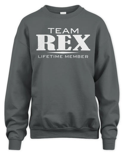 REX BL62-K4-128 - Personalized “Team NAME Lifetime Member” - Unisex Sweatshirt - Charcoal
