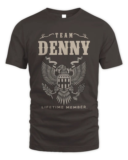 DENNY TP06-K82 – Personalized Classic Style Apparel “Team NAME Lifetime Member” - Unisex Standard T-Shirt - Dark Chocolate