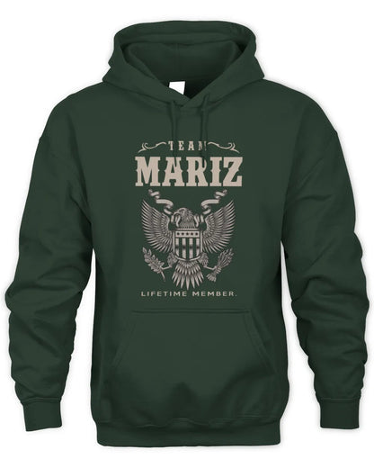MARIZ TP06-K82 – Personalized Classic Style Apparel “Team NAME Lifetime Member” - Unisex Hoodie - Forest Green