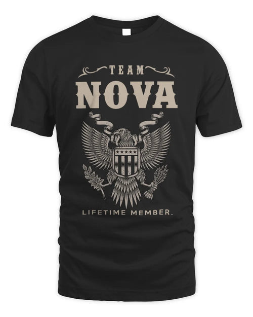 NOVA TP06-K82 – Personalized Classic Style Apparel “Team NAME Lifetime Member” - Unisex Standard T-Shirt - Black